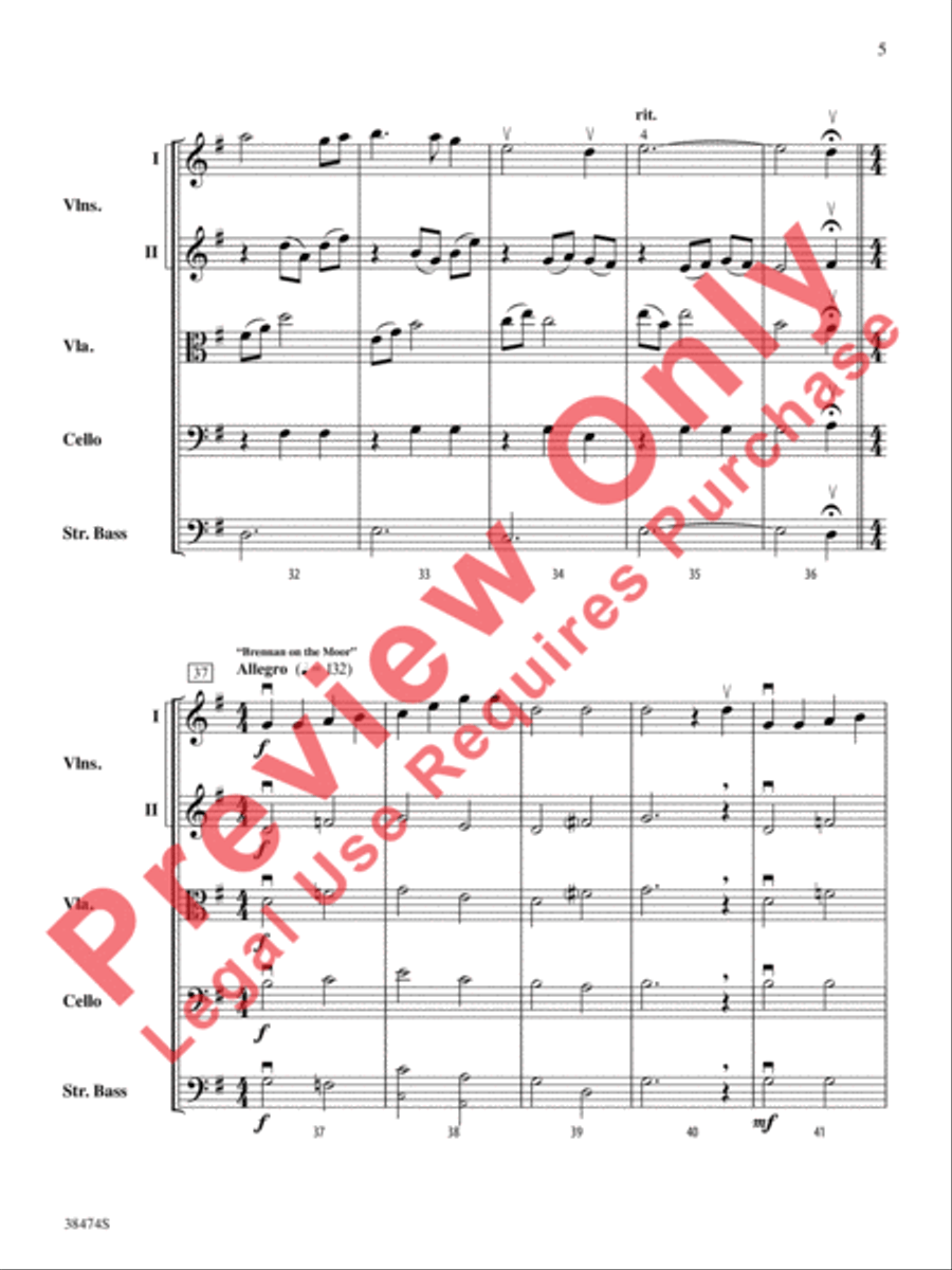 Two Irish Folk Songs String Orchestra scores gallery preview page 6