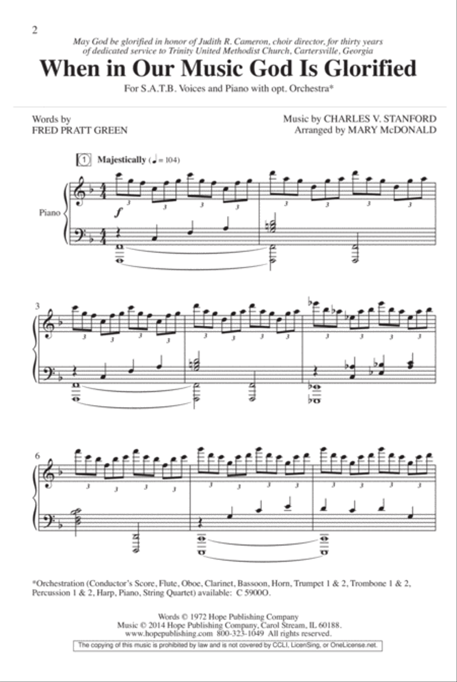 When in Our Music God Is Glorified 4-Part scores gallery preview page 3