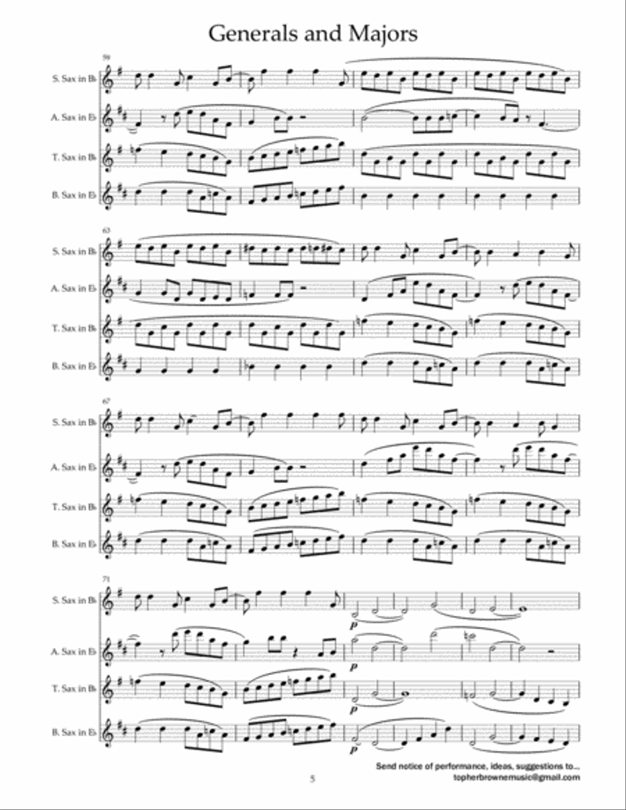 Generals And Majors Woodwind Quartet scores gallery preview page 6