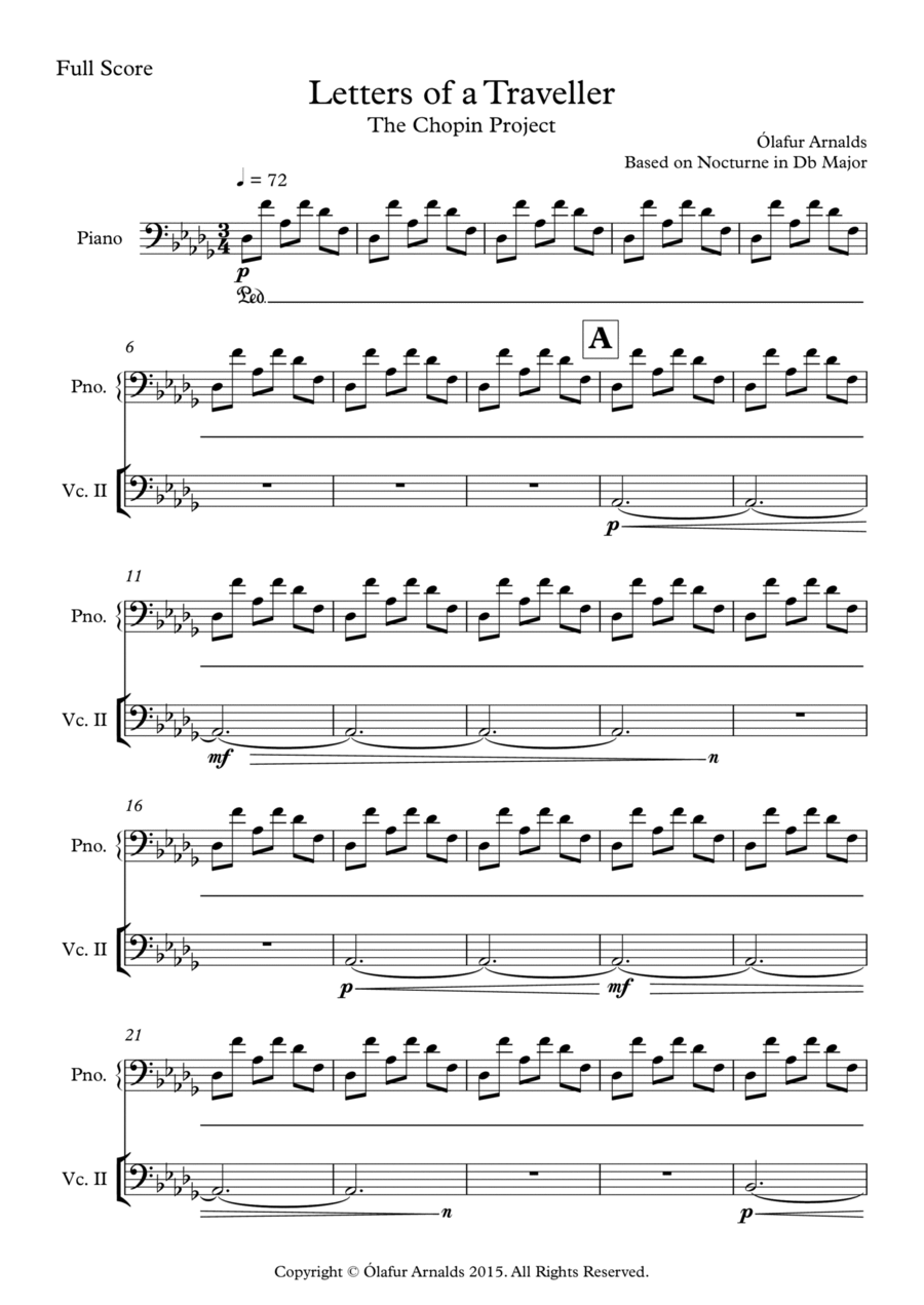 Letters Of A Traveller Piano Quartet scores gallery preview page 1