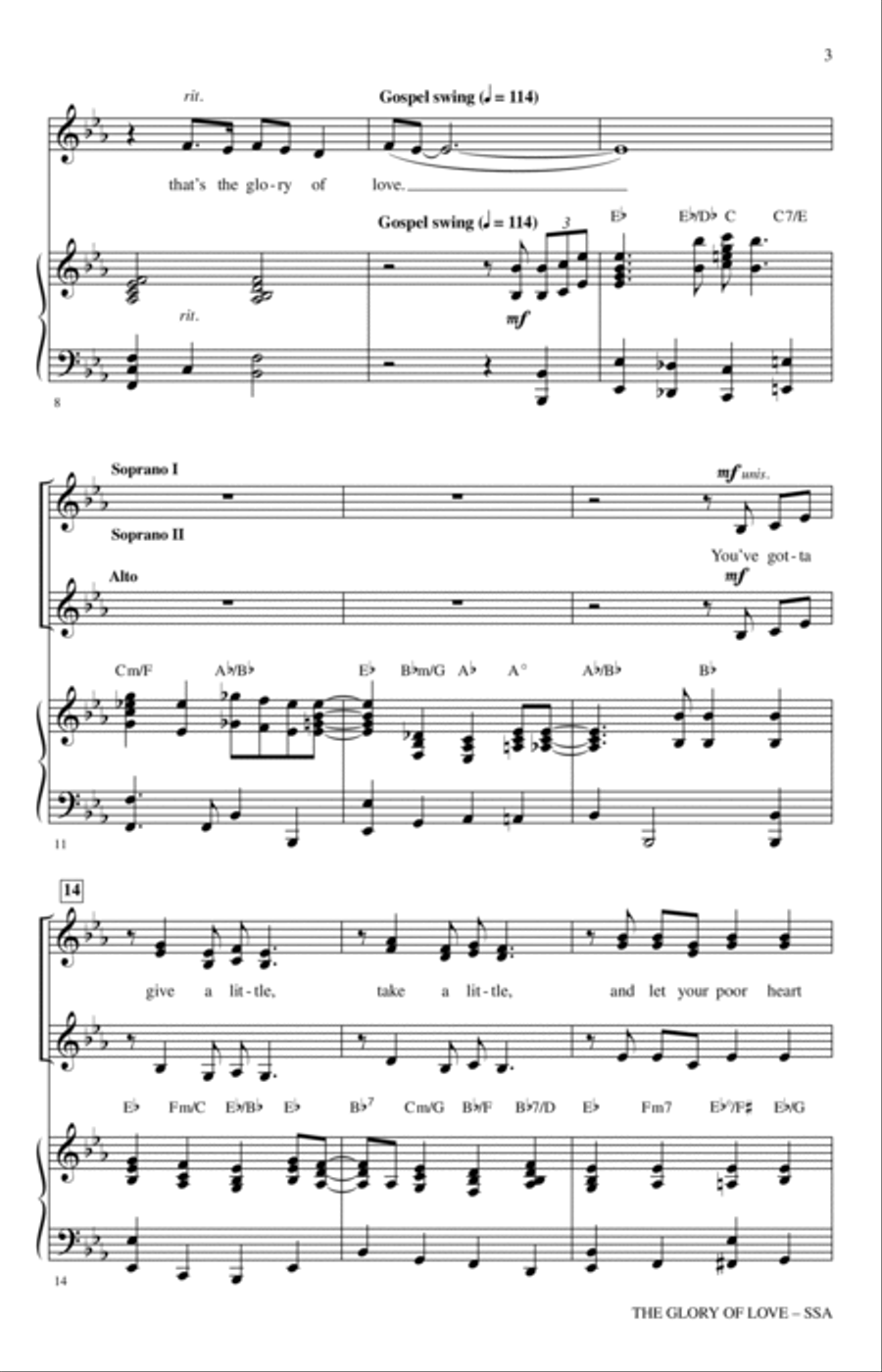 The Glory Of Love SSA scores gallery preview page 2