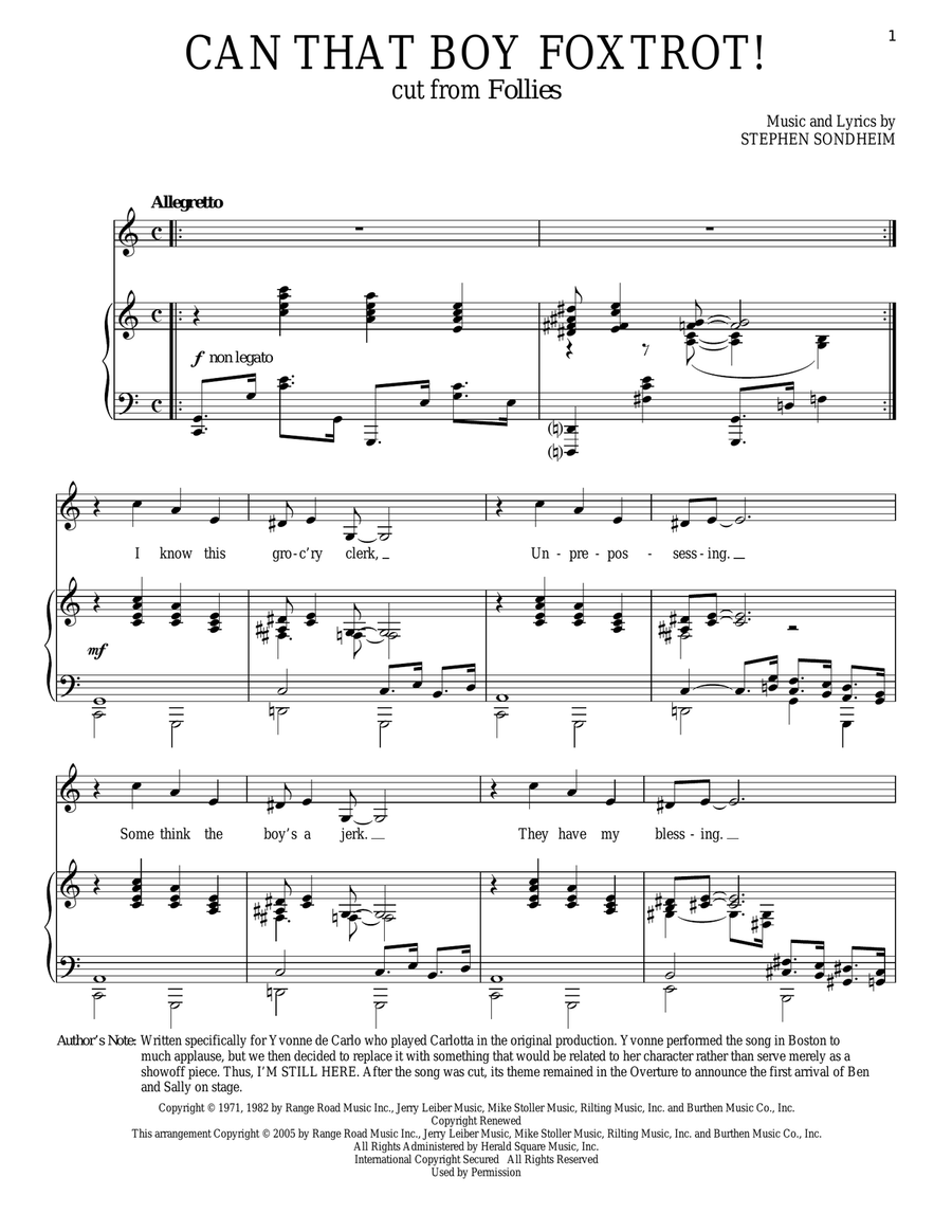 Can That Boy Foxtrot! Piano, Vocal scores gallery preview page 1