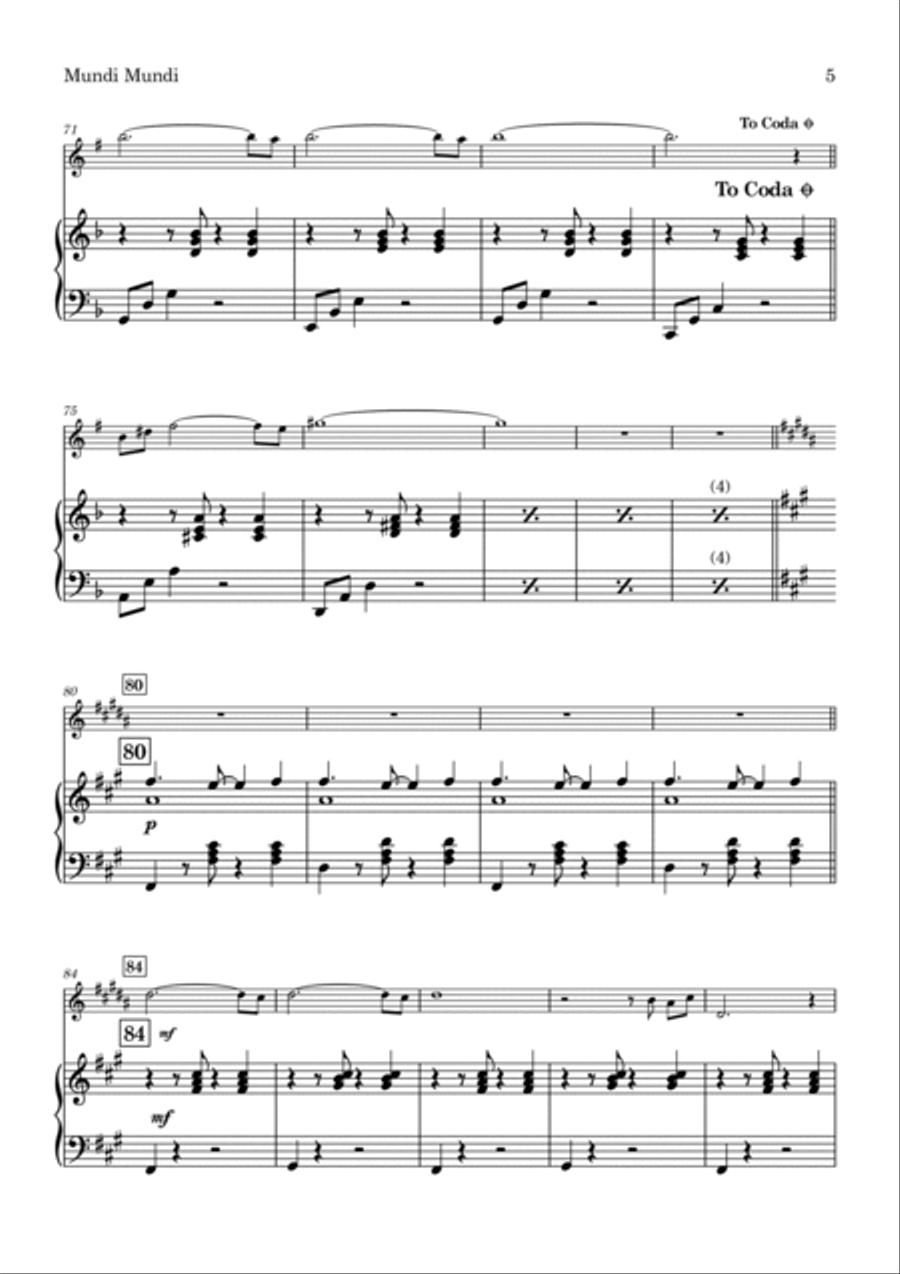 Mundi Mundi Clarinet Solo scores gallery preview page 6