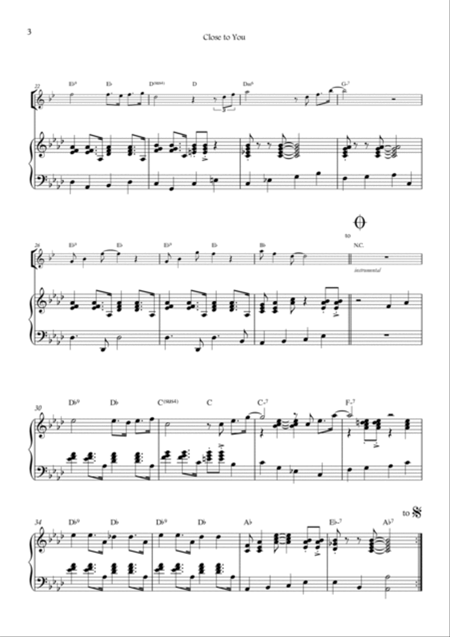 Close To You Close To You Tenor Saxophone scores gallery preview page 3