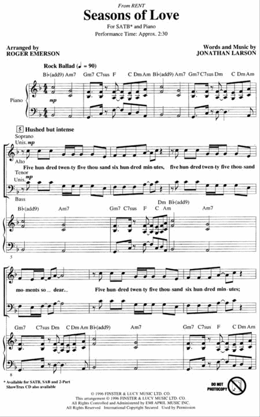 Seasons of Love 4-Part scores gallery preview page 2