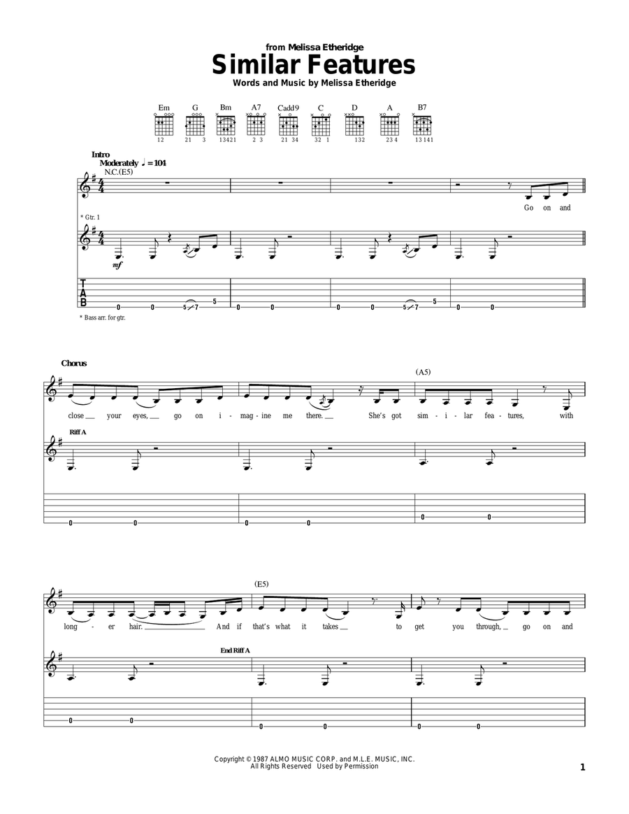 Similar Features Acoustic Guitar scores gallery preview page 1