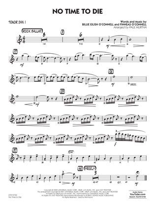 Book cover for No Time to Die (from No Time To Die) (arr. Paul Murtha) - Tenor Sax 1