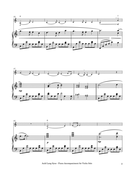 Auld Lang Syne - Violin Solo with Piano Accompaniment image number null