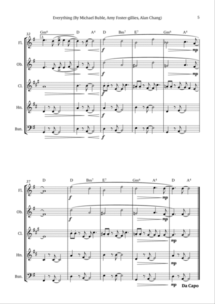 Everything Woodwind Quintet scores gallery preview page 5