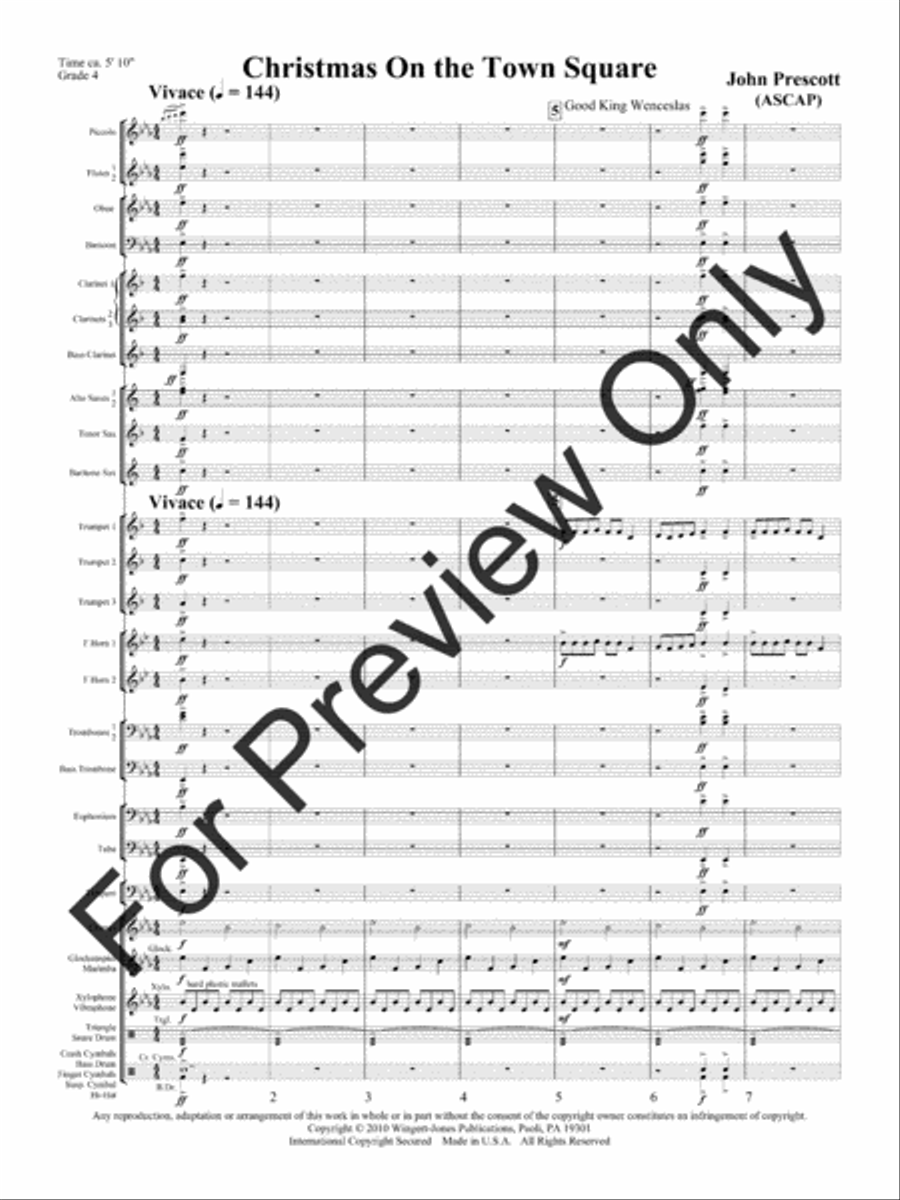 Christmas On The Town Square (Score) Concert Band scores gallery preview page 4