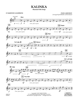 Kalinka (Russian Folk Song) - Eb Baritone Saxophone