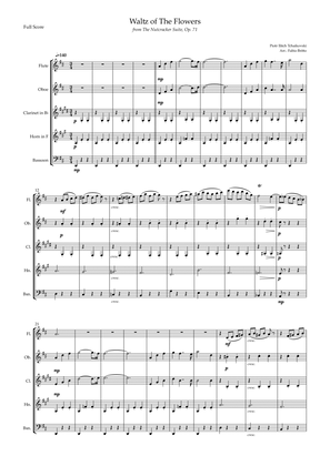 Book cover for Waltz of The Flowers - from Nutcracker (P. I. Tchaikovsky) for Woodwind Quintet