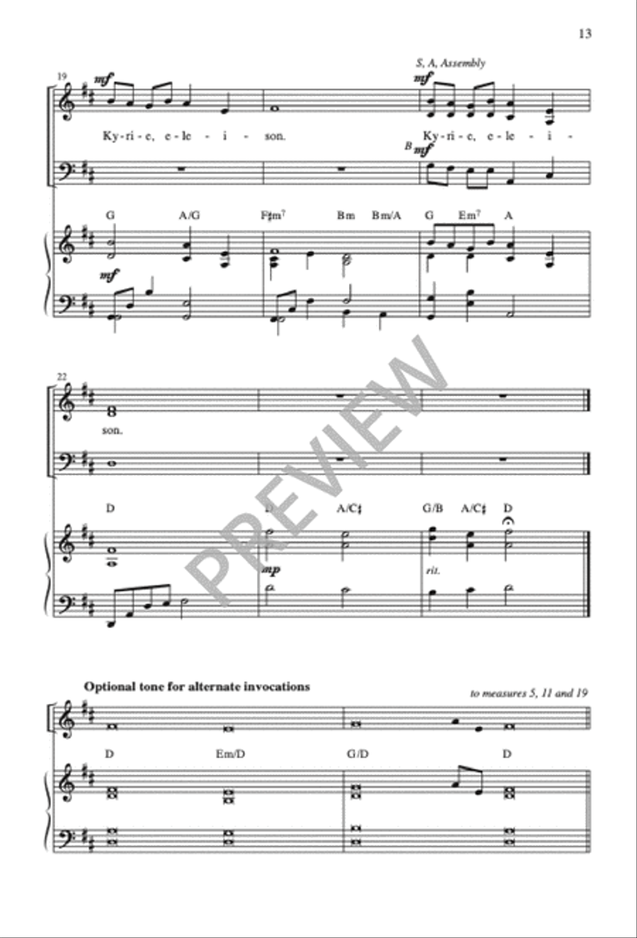 Mass of Joy and Peace, Tenth Anniversary edition - Choral / Accompaniment edition 3-Part scores gallery preview page 14