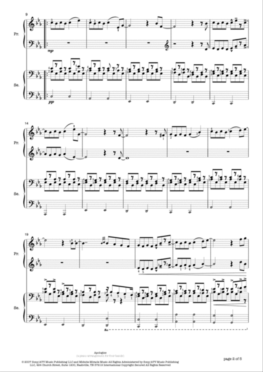Apologize Piano Method scores gallery preview page 2