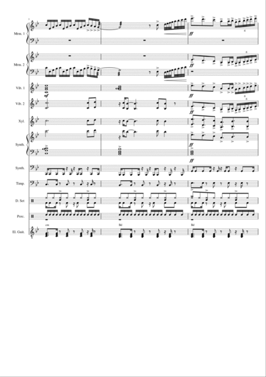 Kingdom Hearts Theme Percussion Ensemble scores gallery preview page 3