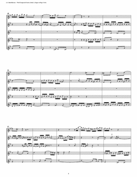 Fugue 04 from Well-Tempered Clavier, Book 2 (Clarinet Quintet) image number null