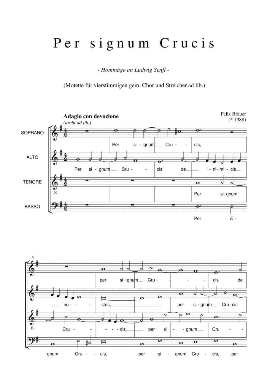 Per signum Crucis 4-Part scores gallery preview page 1