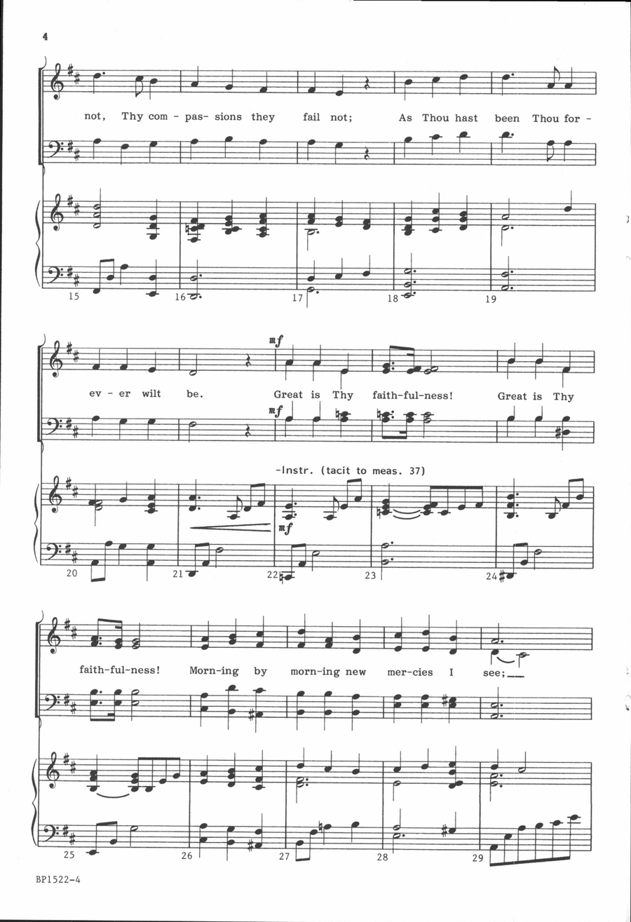 Great Is Thy Faithfulness 4-Part scores gallery preview page 3