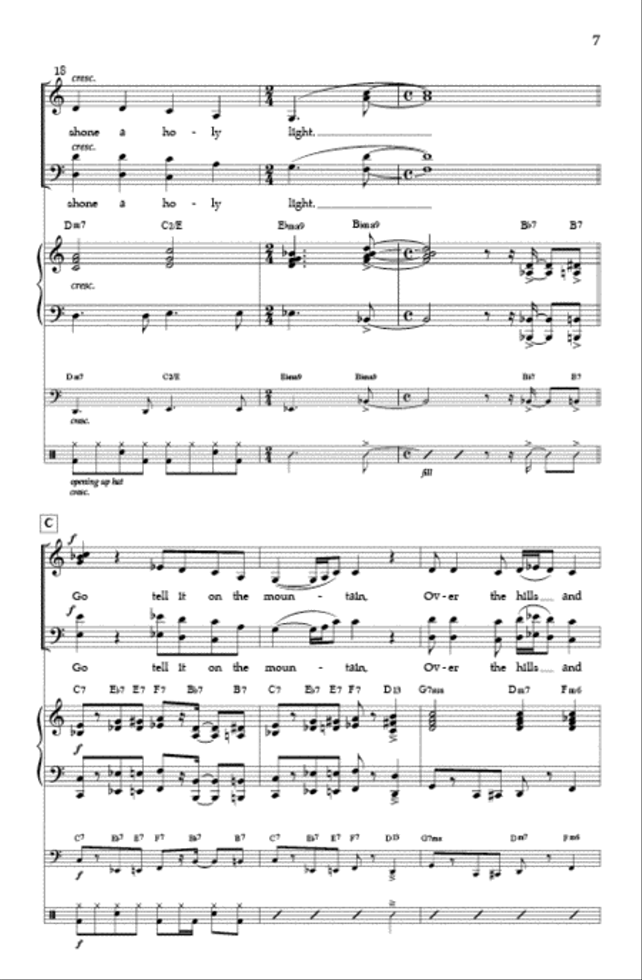 Go Tell It On the Mountain (SATB) 4-Part scores gallery preview page 6