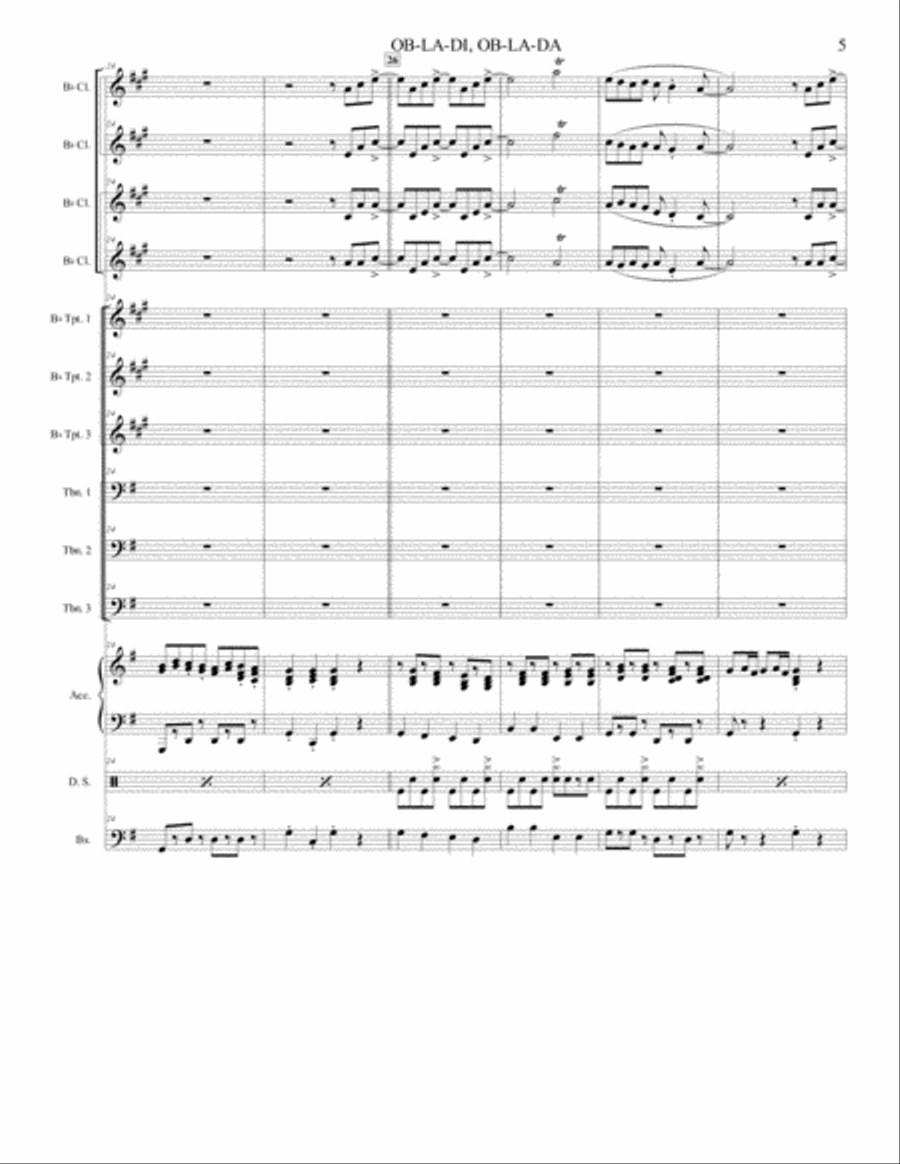 Ob-la-di, Ob-la-da Jazz Ensemble scores gallery preview page 5