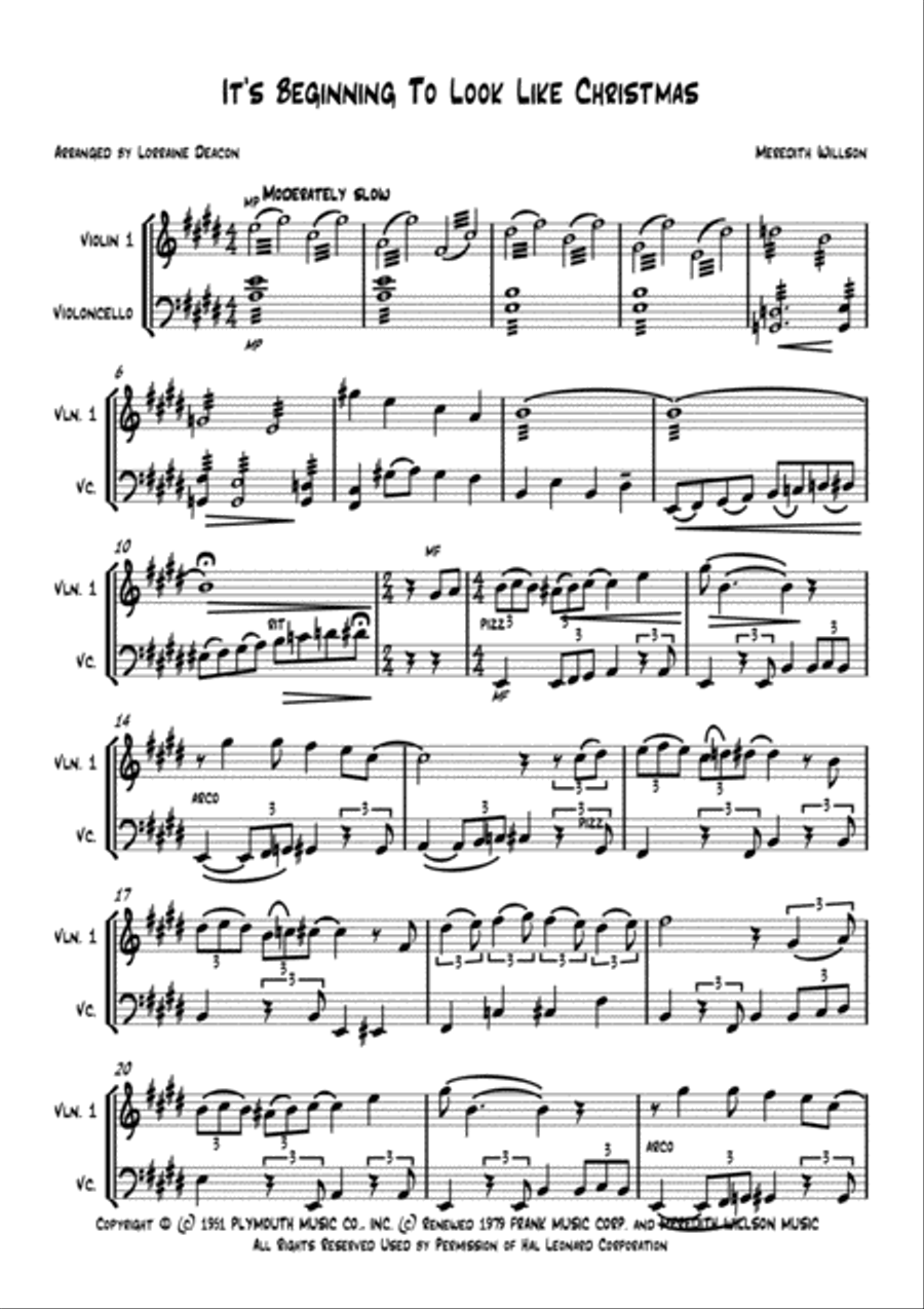 It's Beginning To Look Like Christmas String Duet scores gallery preview page 4