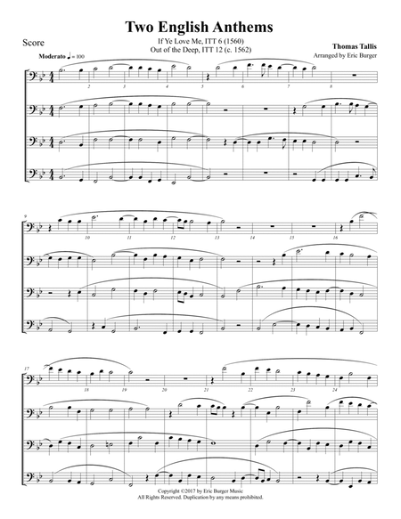 Two English Anthems for Trombone or Low Brass Quartet image number null