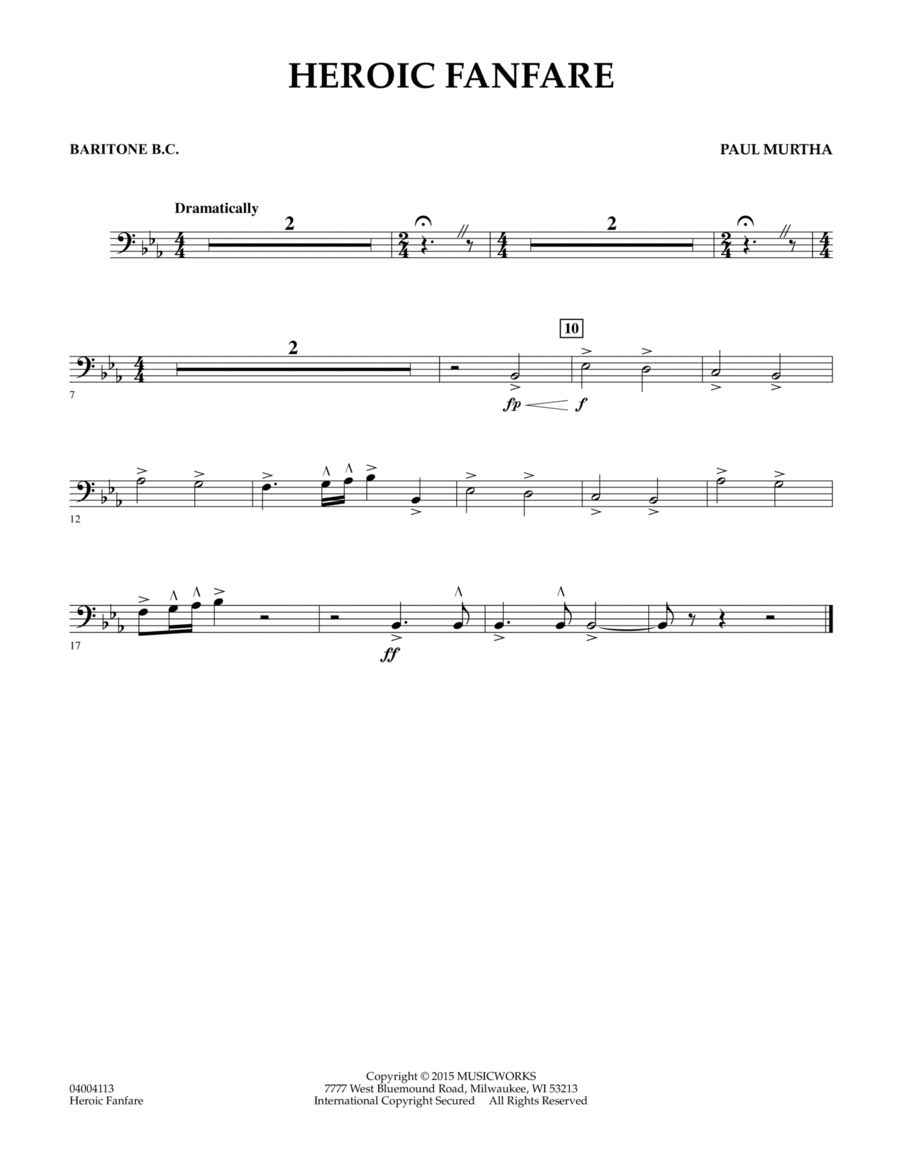 Heroic Fanfare - Baritone B.C. Concert Band scores gallery preview page 1