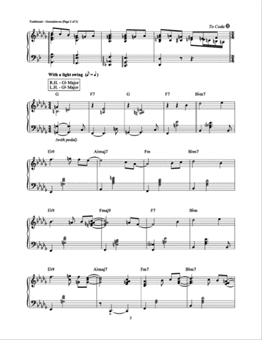 Greensleeves Greensleeves Piano Solo scores gallery preview page 2