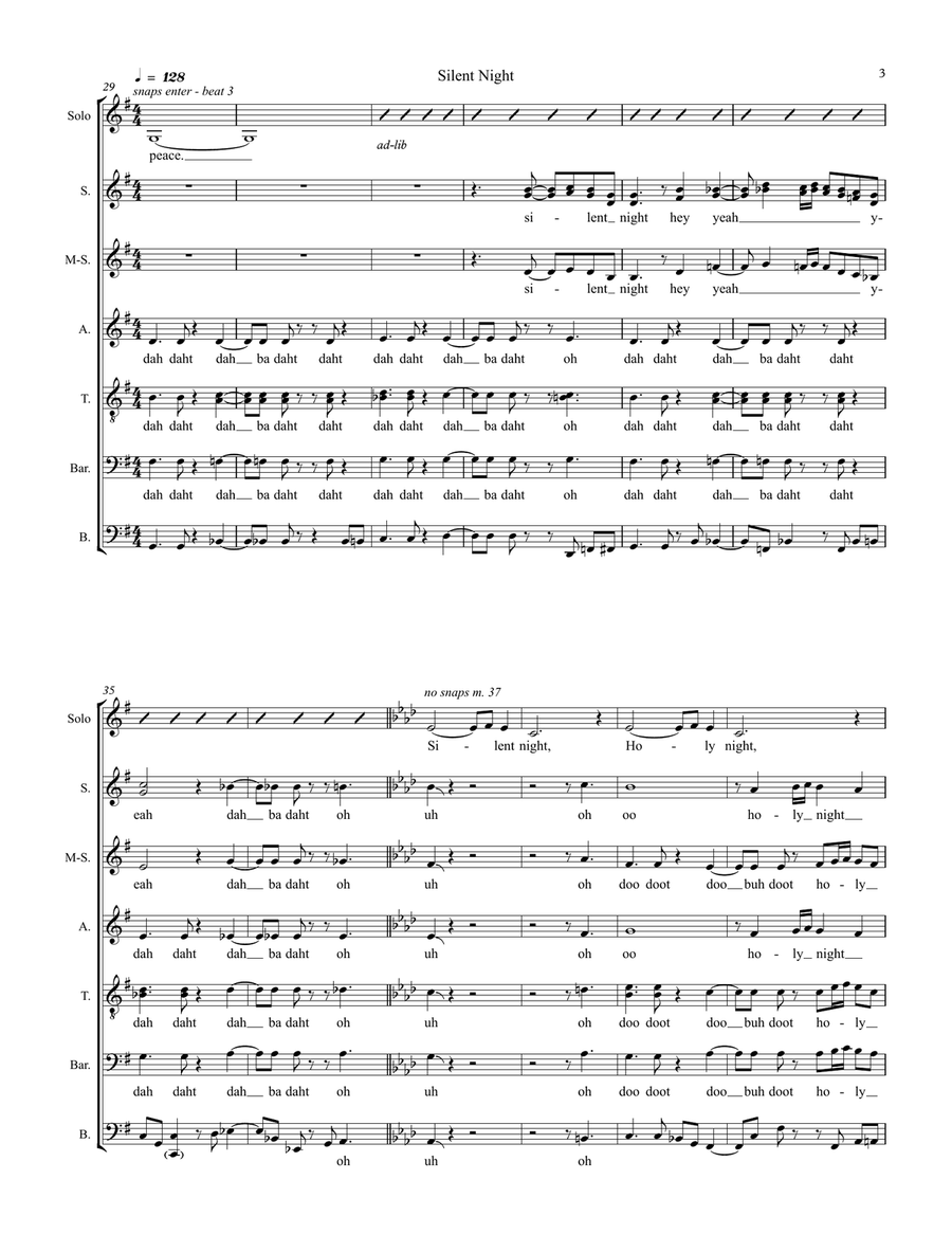 Silent Night Divisi scores gallery preview page 3