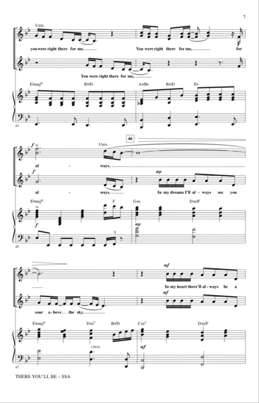 There You'll Be (from Pearl Harbor) (arr. Mac Huff) SSA scores gallery preview page 6