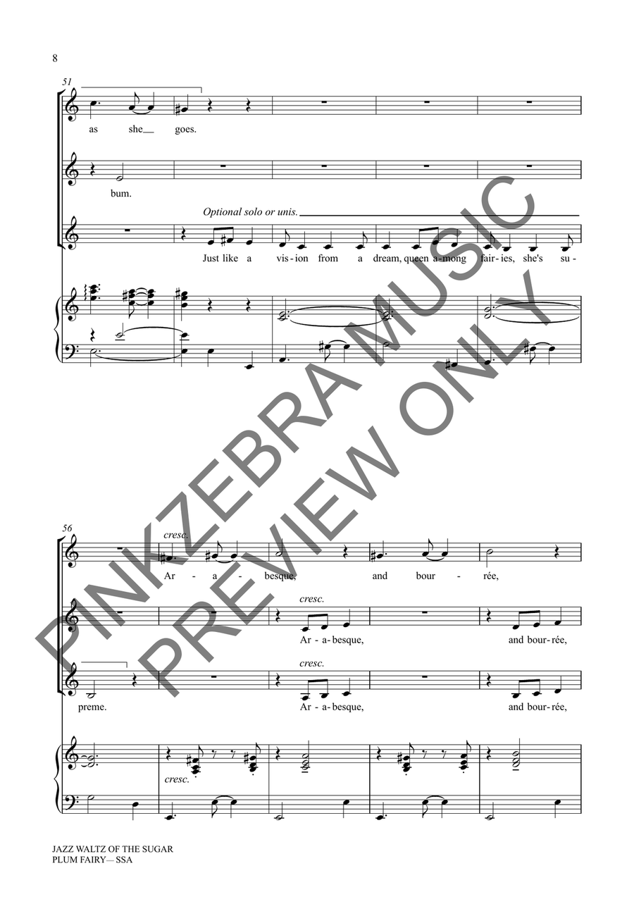Jazz Waltz of the Sugar Plum Fairy (SSA) SSA scores gallery preview page 9