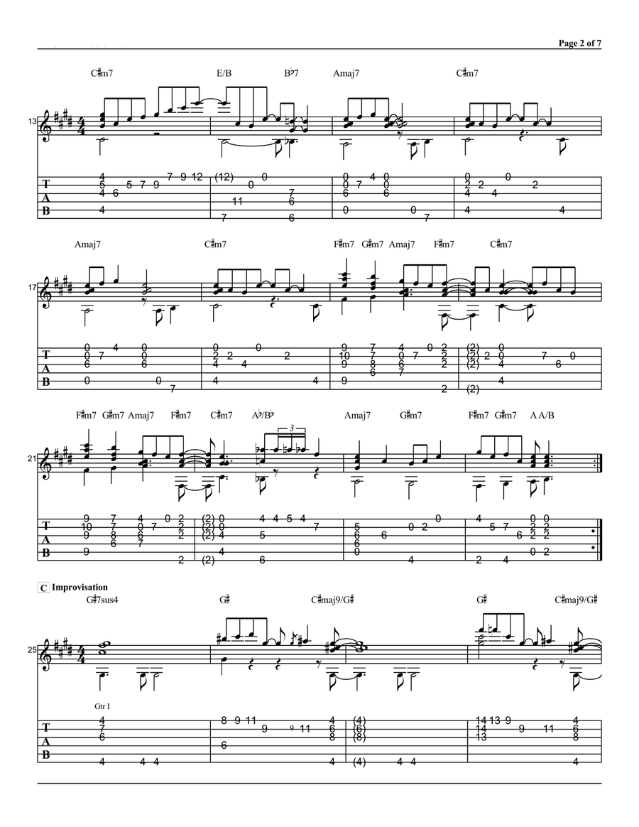 Angela Guitar Tablature scores gallery preview page 2