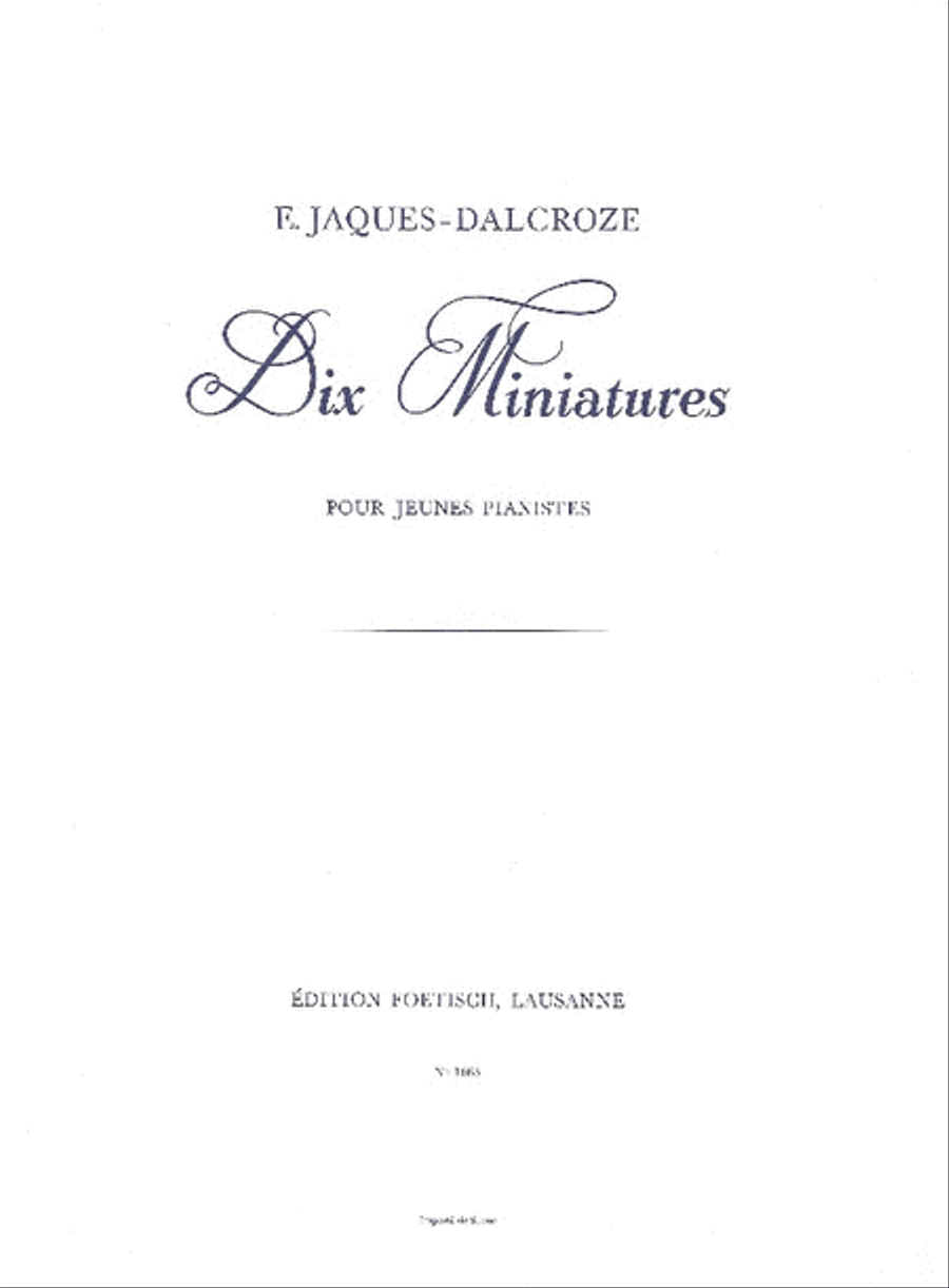 10 Miniatures Piano Solo scores gallery preview page 1