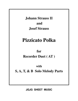 Book cover for Pizzicato Polka for Recorder Duet and Solos