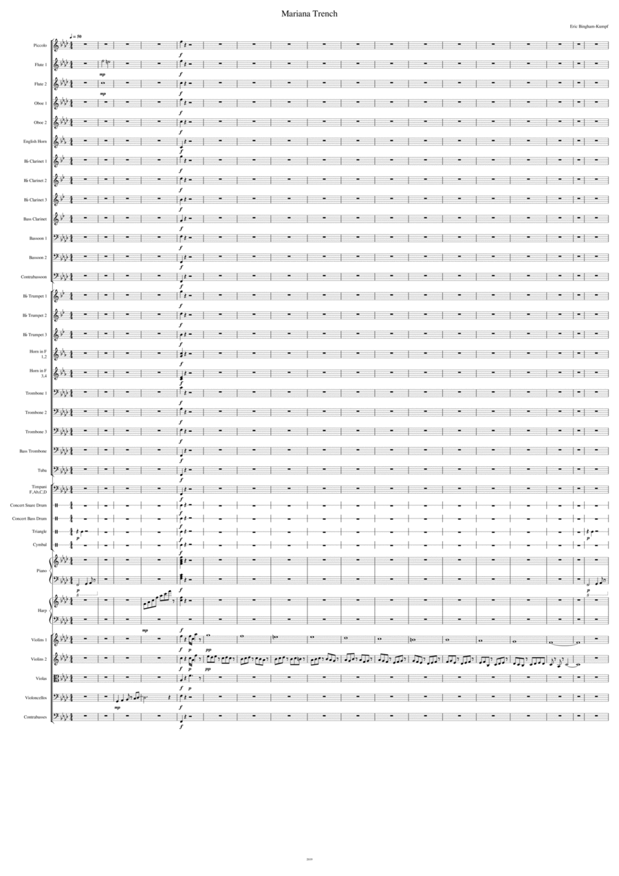 Mariana Trench Full Orchestra scores gallery preview page 1