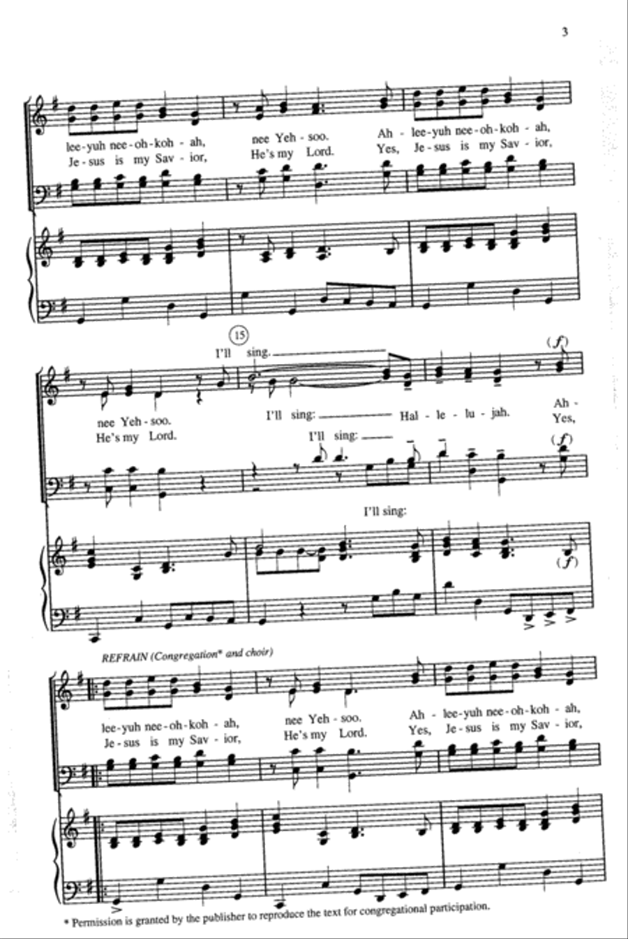 Yes, Jesus Is My Savior Yes, Jesus Is My Savior 4-Part scores gallery preview page 3