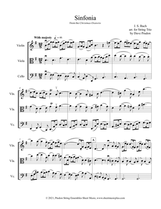 Book cover for Christmas Oratorio (Sinfonia) for String Trio