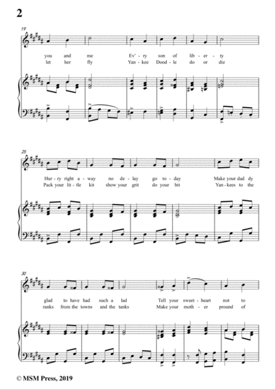 George M. Cohan-Over There,in B Major,for Voice&Piano Voice scores gallery preview page 4