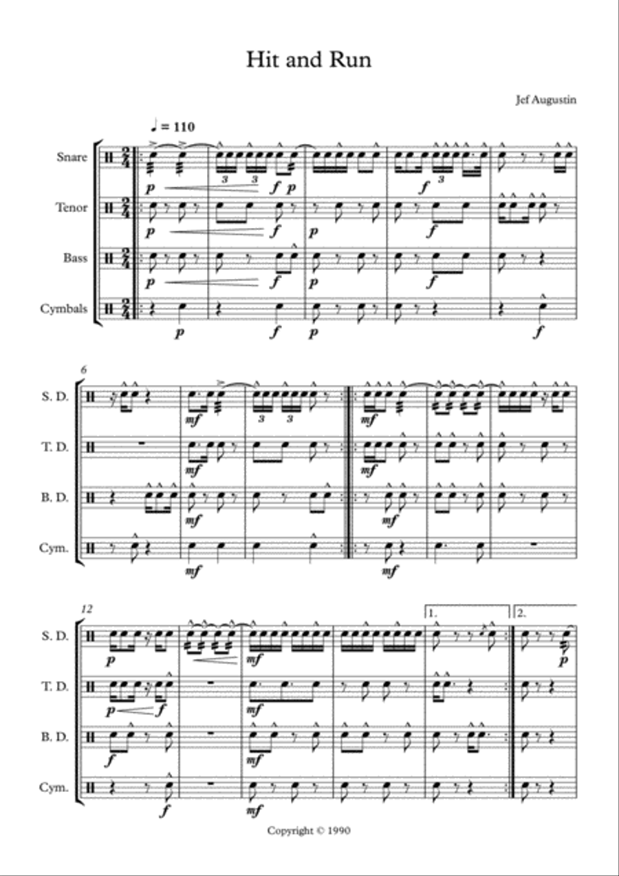 Hit and Run Percussion Ensemble scores gallery preview page 2