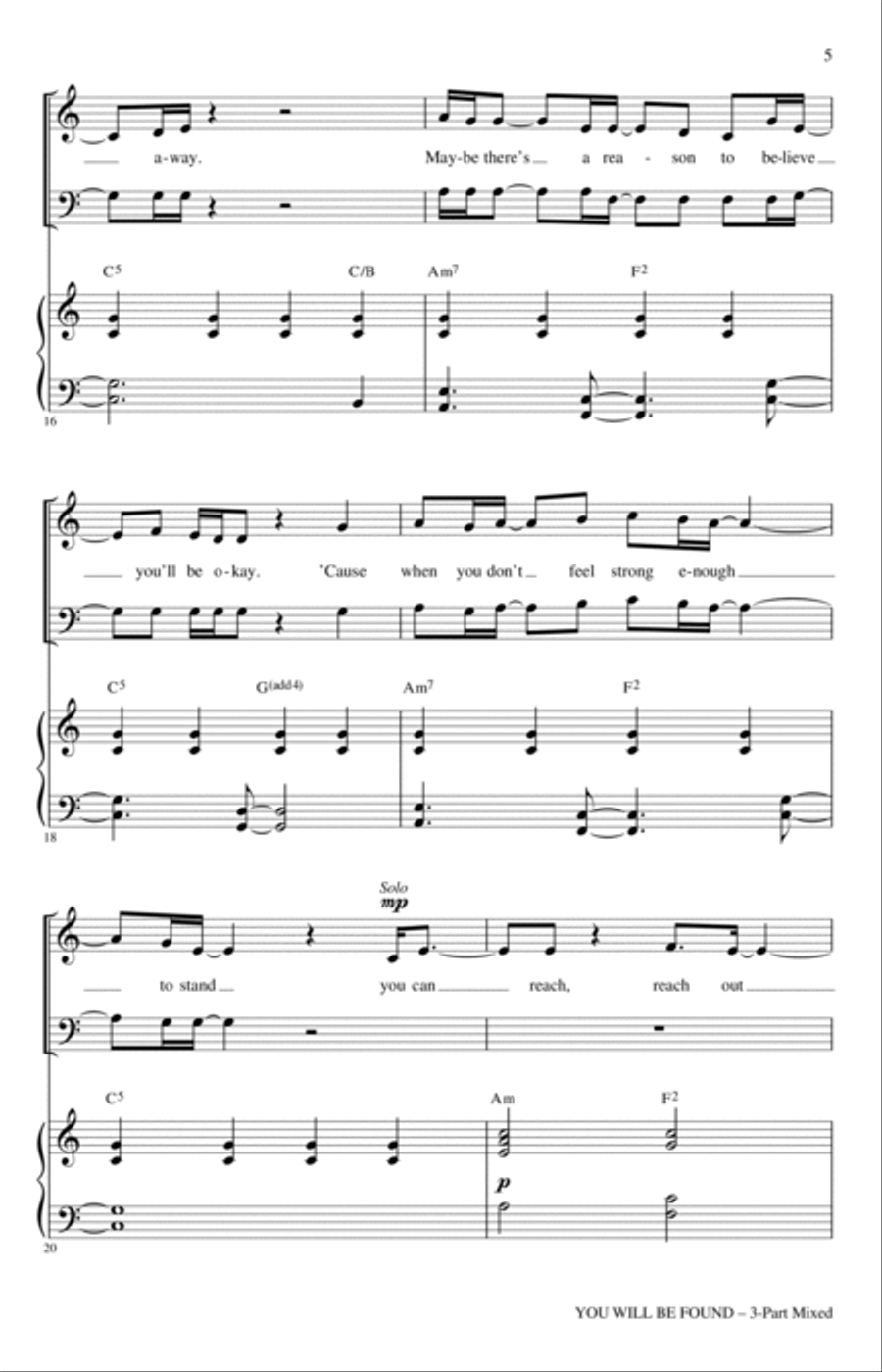 You Will Be Found (from Dear Evan Hansen) (arr. Audrey Snyder) 3-Part scores gallery preview page 3