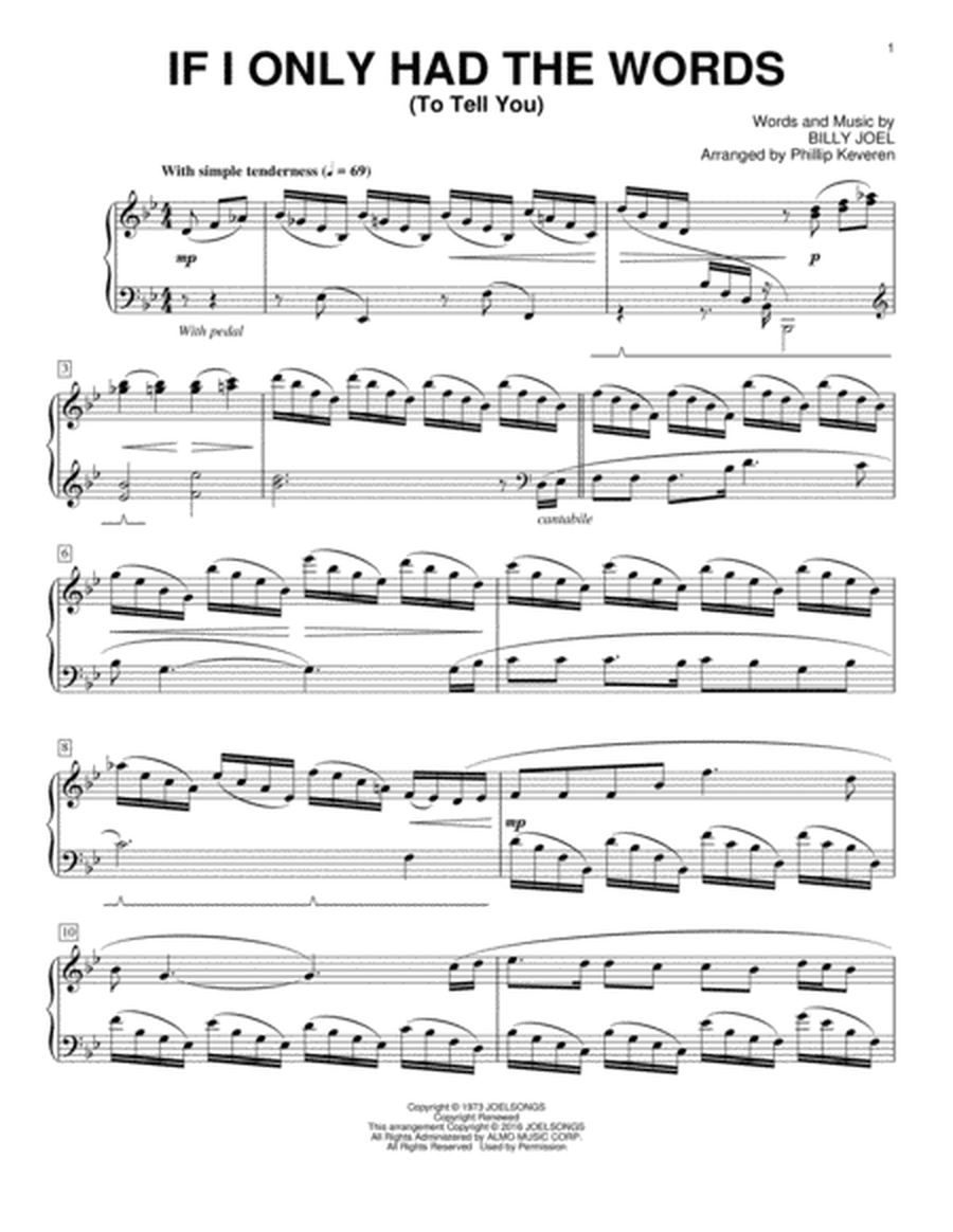 If I Only Had The Words (To Tell You) [Classical version] (arr. Phillip Keveren)