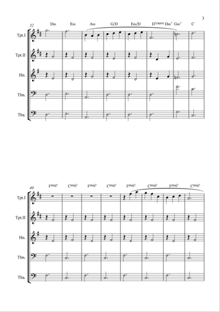 Gymnopédie No. 1 Brass Quintet scores gallery preview page 3