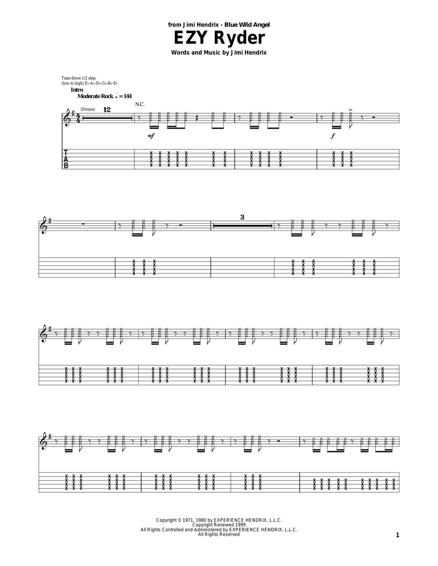 EZY Ryder Acoustic Guitar scores gallery preview page 1