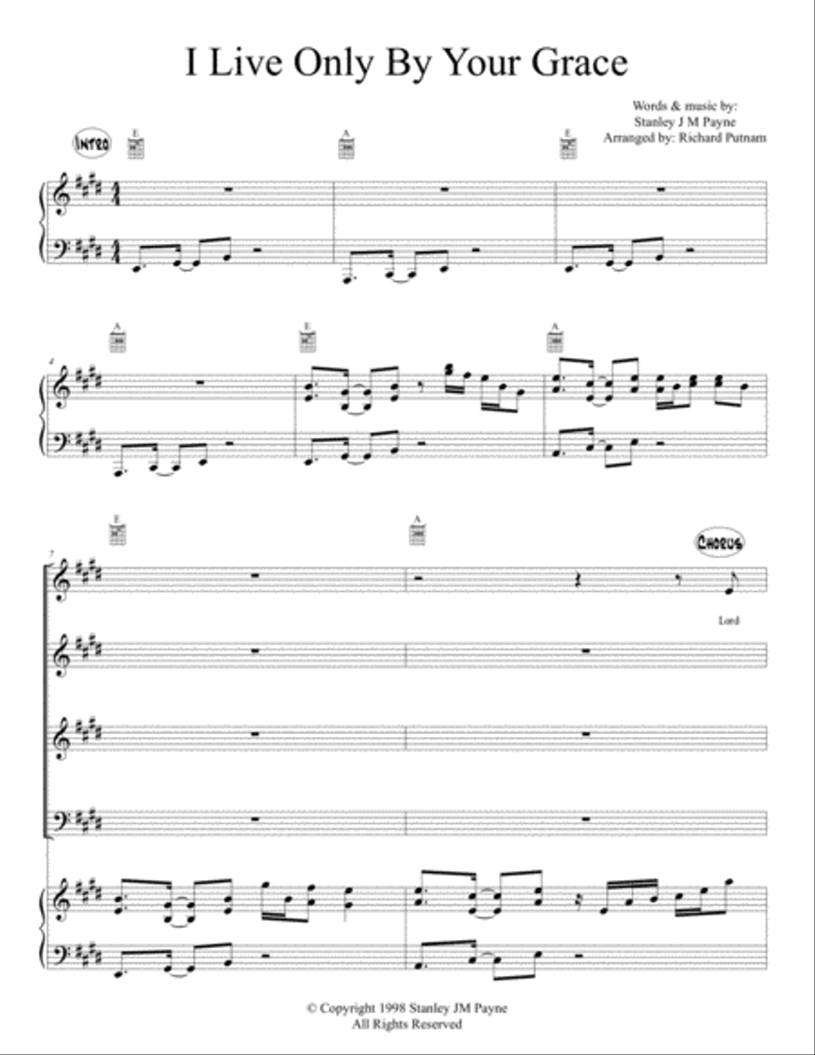 I Live Only By Your Grace 4-Part scores gallery preview page 1
