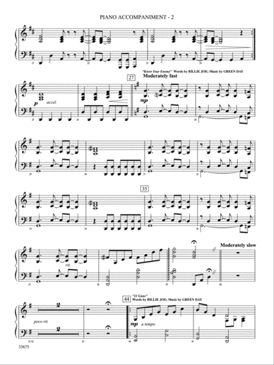 21st Century Breakdown, Selections from: Piano Accompaniment Orchestra scores gallery preview page 2