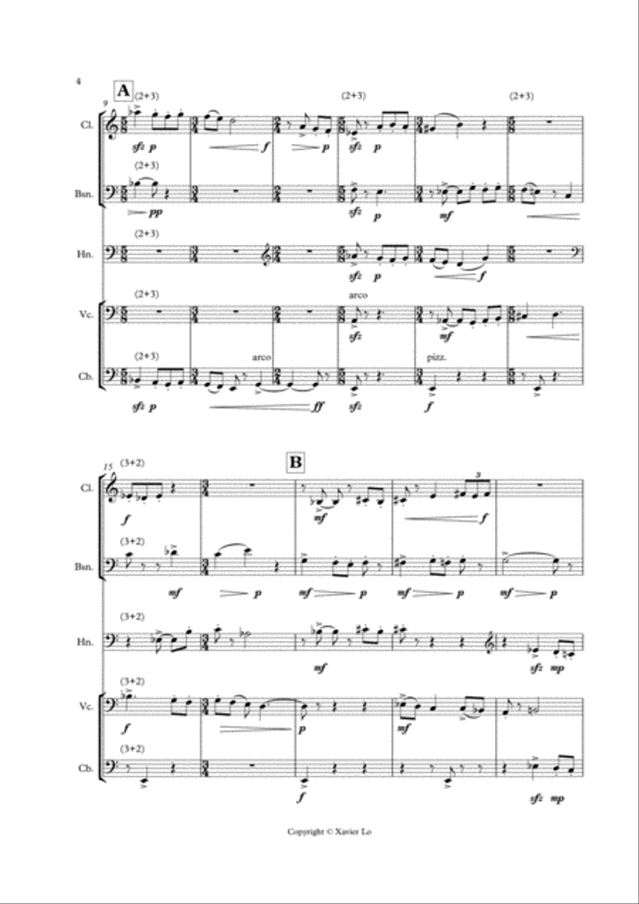 Three Dances for Quintet Small Ensemble scores gallery preview page 4