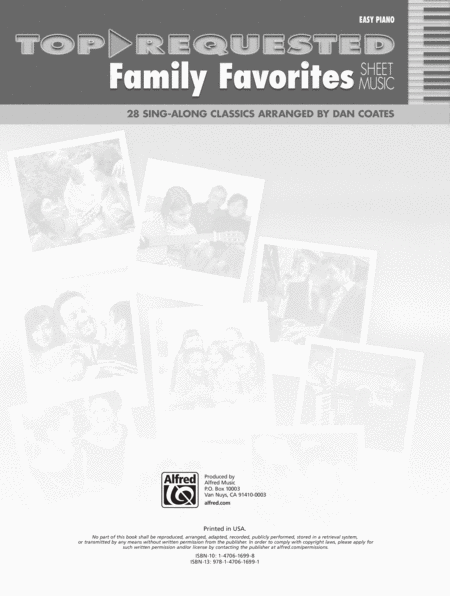 Top-Requested Family Favorites Sheet Music