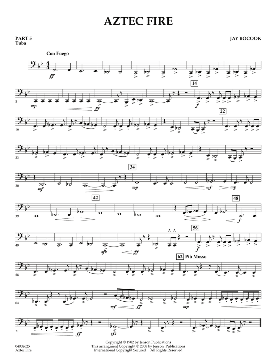 Aztec Fire - Pt.5 - Tuba Concert Band scores gallery preview page 1