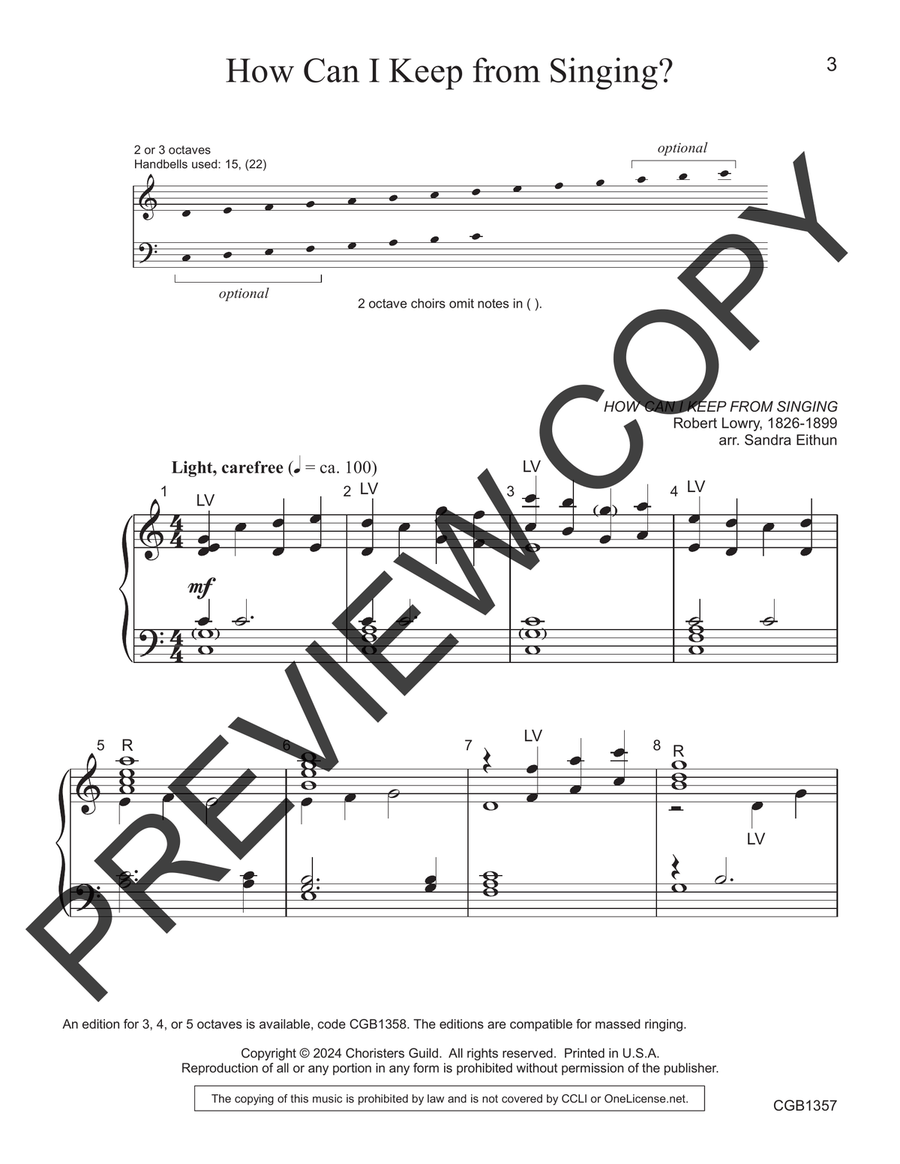 How Can I Keep from Singing? (2-3 octaves) 3-Octaves scores gallery preview page 2