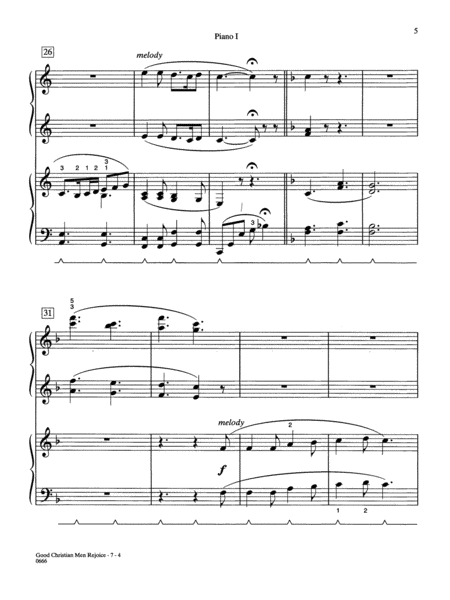Good Christian Men Rejoice - Piano Quartet (2 Pianos, 8 Hands)